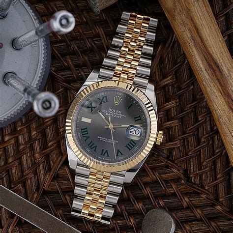 rolex datejust wimbledon two tone